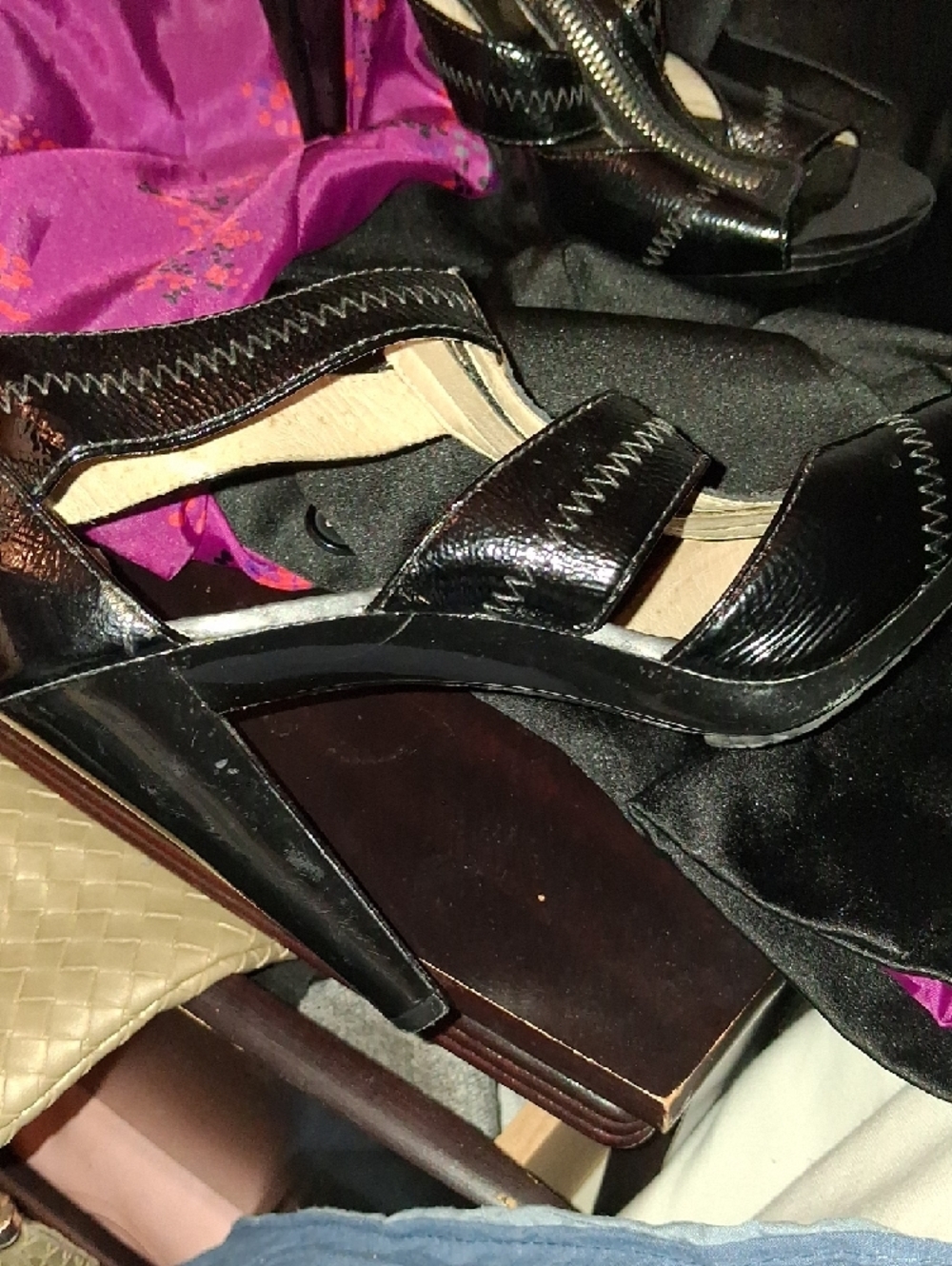 Michael Kors Black Patent Platform Stiletto Sandals - Picture 4 of 4